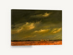 Farm Under Storm Light, stormy sky farm field landscape, landscape canvas wall art print ready to hang