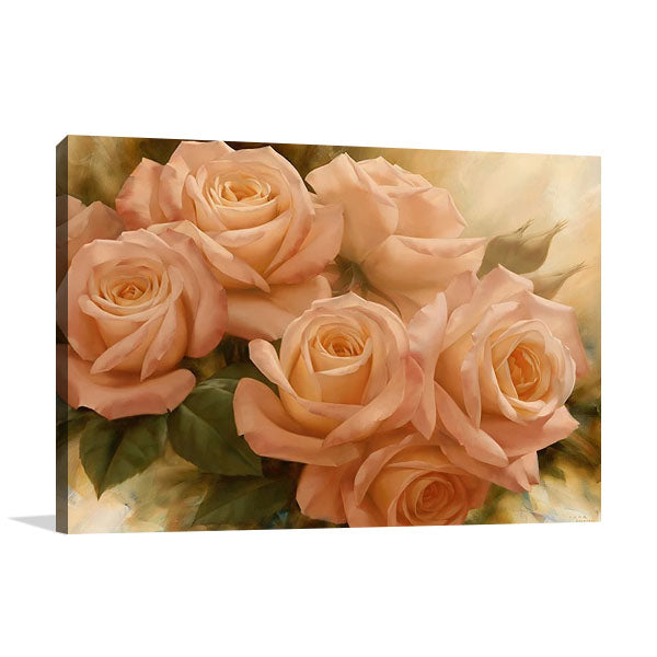 Peach Rose Splendor II Wall Art Print