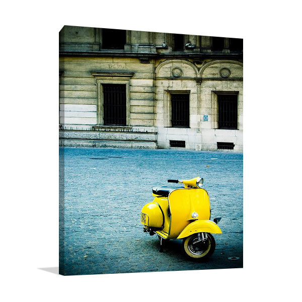 Italy Yellow Vespa Wall Art Print