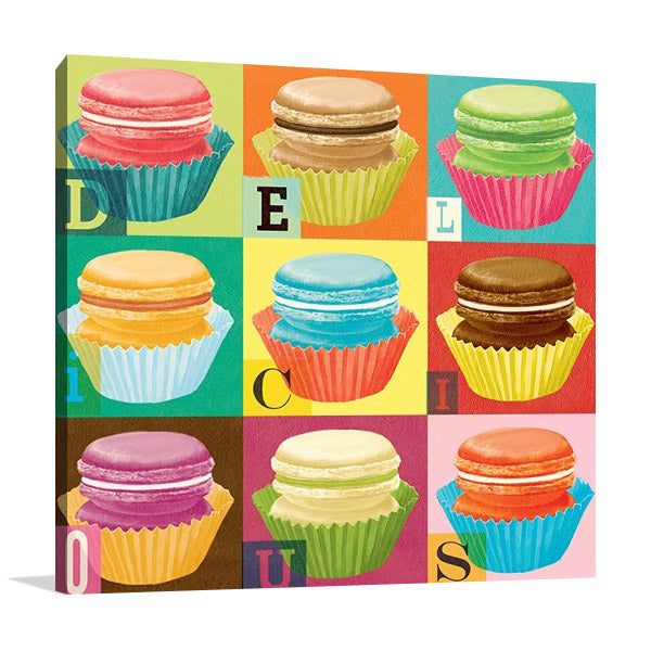 Colourful Macaroons Wall Art Print