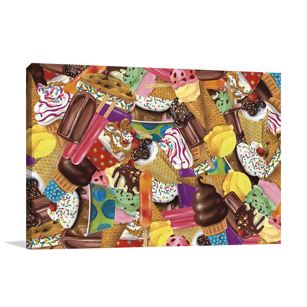 Ice Cream Collage Wall Art Print