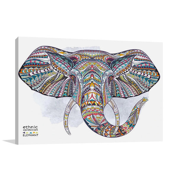 African Ethnic Elephant Wall Art Print
