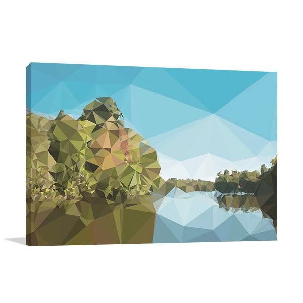 Fractal Lakeside Wall Art Print