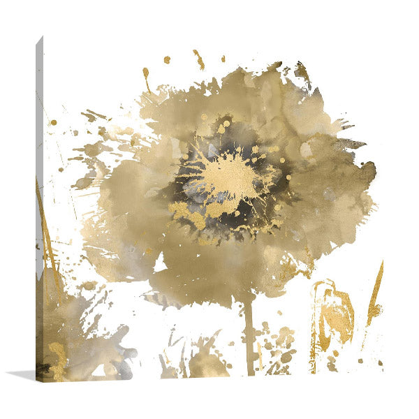 Flower Burst in Gold I Wall Art Print