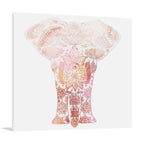 Pink Mandala Elephant Wall Art Print