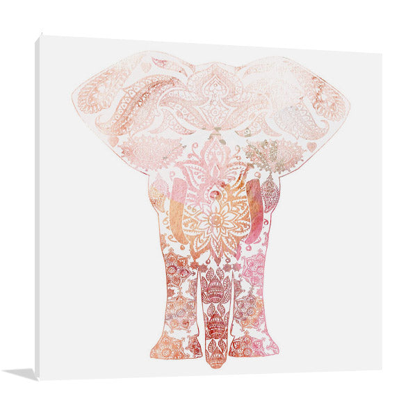 Pink Mandala Elephant Wall Art Print