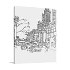 Chicago Cityscape Line Wall Art Print