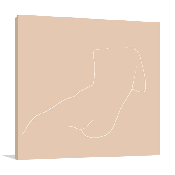 Nude Female Line Wall Art Print