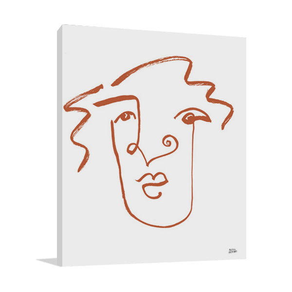 Making Faces VIII Terracotta Wall Art Print