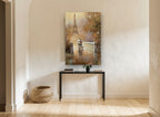 Autumn Walk Towards Eiffel city canvas print on the wall of a hallway