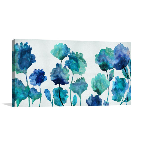 Aqua Blossom Wall Art Print
