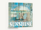Sunshine Beach Chairs, beach chairs sunshine typography, coastal canvas wall art print ready to hang