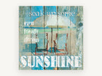 Sunshine Beach Chairs, coastal canvas wall art print, front view