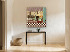 Scooter Chef Bistro kitchen canvas print on the wall of a hallway
