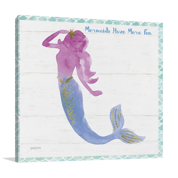 Mermaid Friends IV Fun Wall Art Print