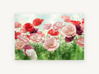 Poppy Meadow Bloom, floral canvas wall art print, front view