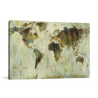 Bronze World Map Wall Art Print