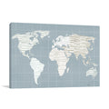 Calm World Map Grid Wall Art Print
