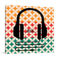Headphones Music Retro Wall Art Print