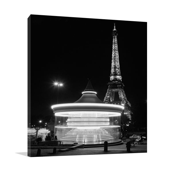 Eiffel Tower Merry Go Round Wall Art Print