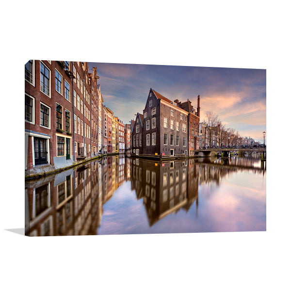 Sunset Over Amsterdam Wall Art Print