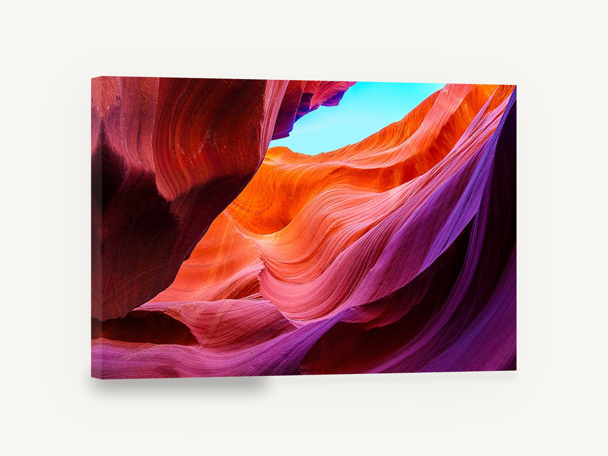 Canyon Light Waves, sandstone slot canyon photograph, landscape canvas wall art print ready to hang