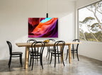 Canyon Light Waves landscape canvas print on the wall of a dining room