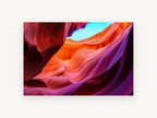 Canyon Light Waves, sandstone slot canyon photograph, landscape canvas wall art print, front view