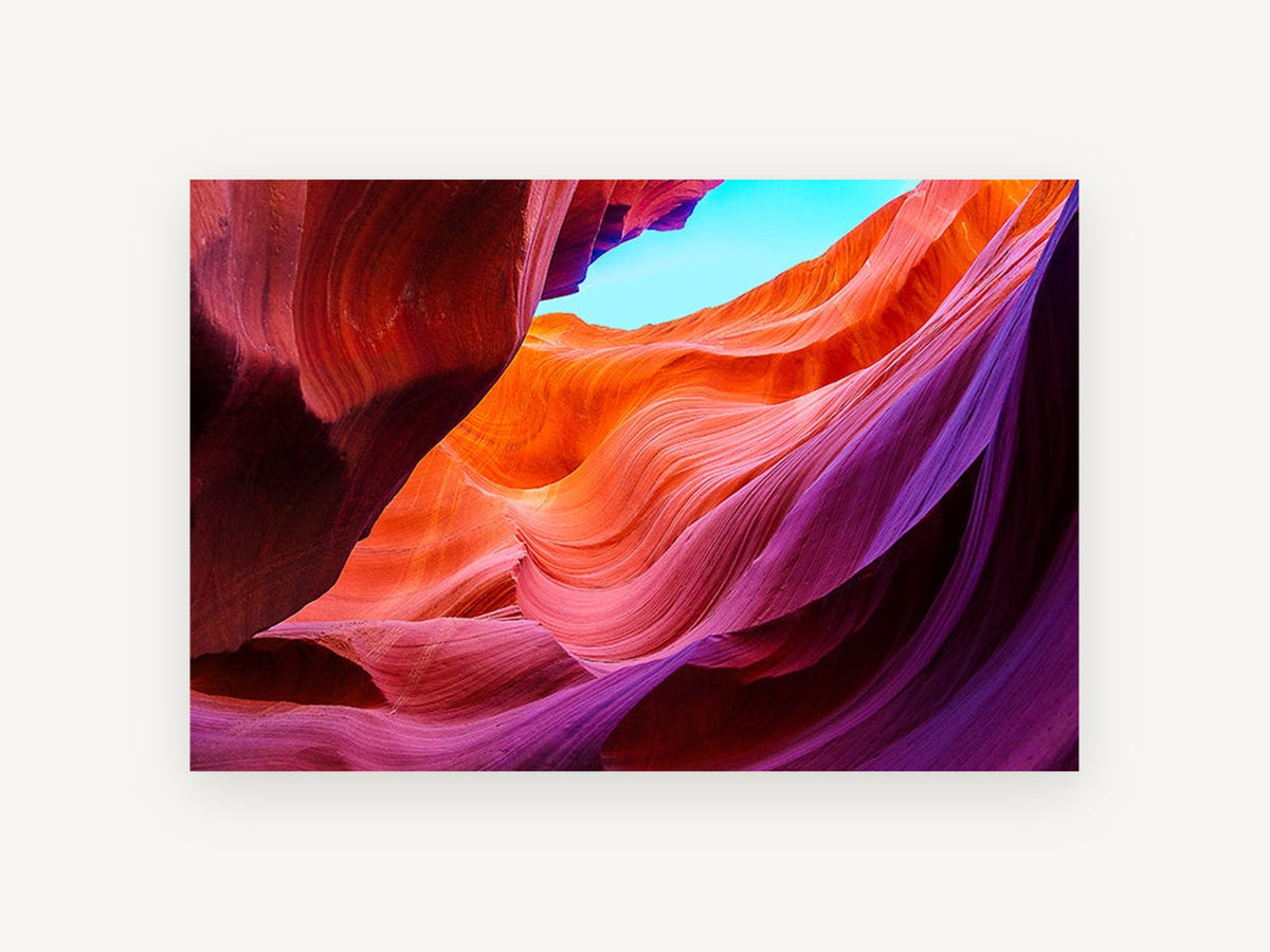 Canyon Light Waves, sandstone slot canyon photograph, landscape canvas wall art print, front view