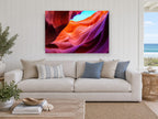 Canyon Light Waves landscape canvas print on the wall of a beach house living room