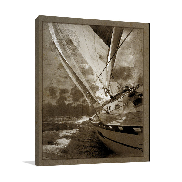 Sailing in Sepia A Wall Art Print