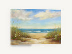 Dune Path Serenity, sandy beach path pastel seascape, coastal canvas wall art print ready to hang