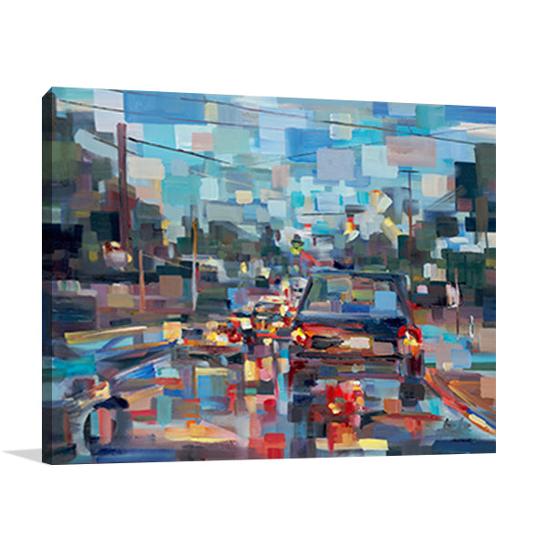 Red Traffic Wall Art Print