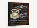 Always Fresh Coffee House, retro coffee house chalkboard sign, stretched canvas wall art print ready to hang