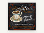 Always Fresh Coffee House, vintage canvas wall art print, front view