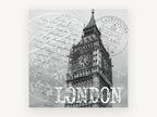London Postmark Tower, vintage canvas wall art print, front view