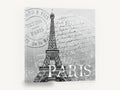 Paris Postmark Script, vintage eiffel tower paris postmark, stretched canvas wall art print ready to hang
