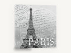 Paris Postmark Script, vintage eiffel tower paris postmark, stretched canvas wall art print ready to hang