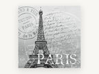 Paris Postmark Script, vintage canvas wall art print, front view