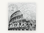 Rome Postmark Colosseum, vintage canvas wall art print, front view