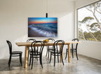 Dusk Surge coastal canvas print on the wall of a dining room