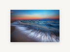 Dusk Surge, coastal canvas wall art print, front view