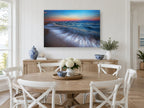Dusk Surge coastal canvas print on the wall of a Hamptons dining room