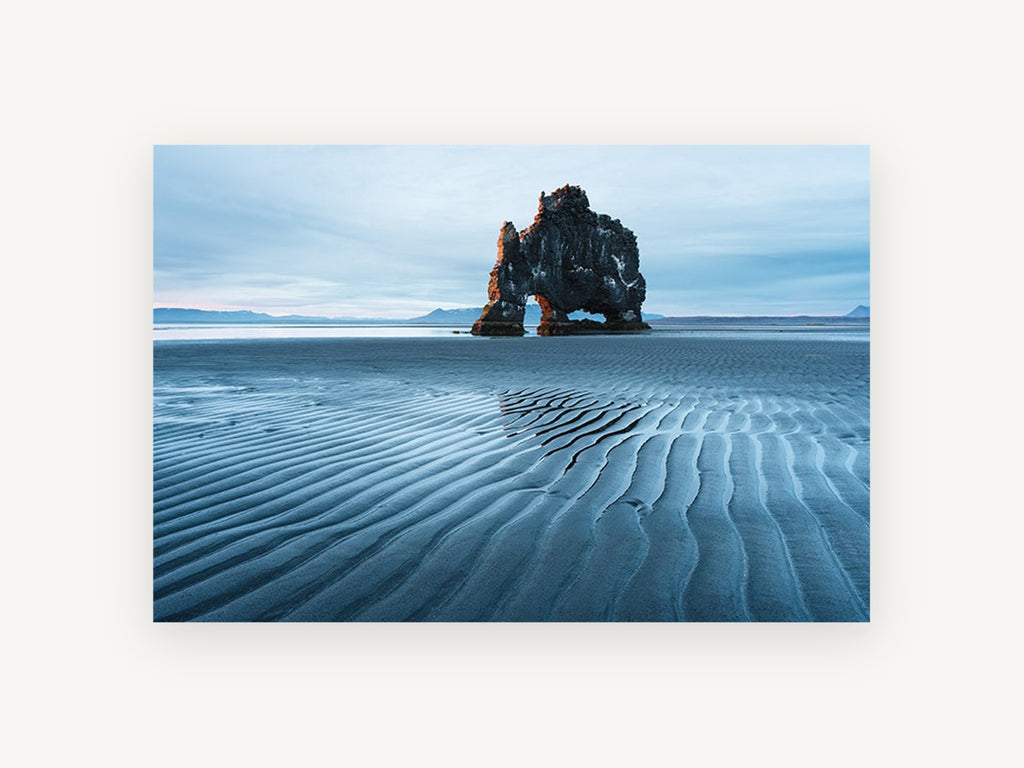 Arch at Low Tide, coastal canvas wall art print, front view