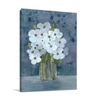 White Floral Blues II Wall Art Print