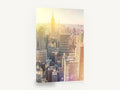Golden Hour Manhattan, manhattan skyline at golden hour photograph, city canvas wall art print ready to hang