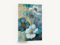 Midnight Poppy Garden, blue and white poppy floral painting, floral canvas wall art print ready to hang