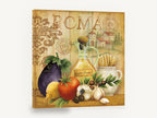 Roma Kitchen Harvest, roma italian kitchen olive oil vegetables, kitchen canvas wall art print ready to hang