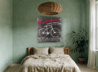 Columbias Bicycle Advertisement vintage canvas print on the wall of a bedroom