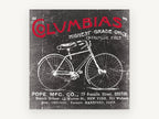 Columbias Bicycle Advertisement, vintage canvas wall art print, front view